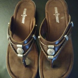 Brown Minnetonka sandals
